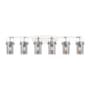 Innovations Lighting Pilaster II Cylinder 6 Light 44" Wide Vanity Light Polished Chrome / Plated Smoke