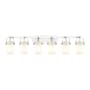 Innovations Lighting Pilaster II Cylinder 6 Light 44" Wide Vanity Light Polished Chrome / Matte White
