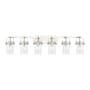 Innovations Lighting Pilaster II Cylinder 6 Light 44" Wide Vanity Light Polished Nickel / Seedy