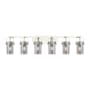 Innovations Lighting Pilaster II Cylinder 6 Light 44" Wide Vanity Light Polished Nickel / Plated Smoke
