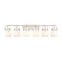 Innovations Lighting Pilaster II Sphere 6 Light 46" Wide Vanity Light Satin Nickel / Matte White