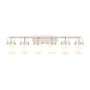 Innovations Lighting Pilaster II Cylinder 6 Light 44" Wide Vanity Light Satin Nickel / Matte White