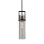 Innovations Lighting Utopia 5" Wide Mini Pendant Matte Black / Plated Smoke