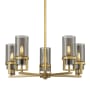 Innovations Lighting Utopia 5 Light 28" Wide Chandelier Brushed Brass / Plated Smoke