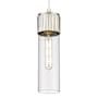 Innovations Lighting Bolivar 12" Tall Mini Pendant with Clear Glass Shade Satin Nickel