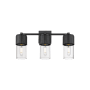 Innovations Lighting Bolivar 3 Light 21" Wide Vanity Light Matte Black / Clear