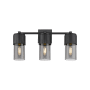 Innovations Lighting Bolivar 3 Light 21" Wide Vanity Light Matte Black / Plated Smoke