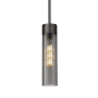 Innovations Lighting Empire 3" Wide Mini Pendant Matte Black / Plated Smoke