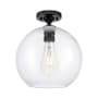 Innovations Lighting Crown Point 10" Wide Semi-Flush Globe Ceiling Fixture Matte Black / Clear