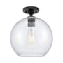 Innovations Lighting Crown Point 10" Wide Semi-Flush Globe Ceiling Fixture Matte Black / Seedy