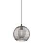 Innovations Lighting Crown Point 10" Wide Pendant Matte Black / Light Smoke Deco Swirl
