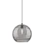 Innovations Lighting Crown Point 12" Wide Pendant Matte Black / Light Smoke Deco Swirl