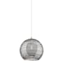 Innovations Lighting Crown Point 10" Wide Pendant Polished Nickel / Light Smoke Deco Swirl
