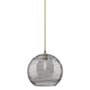 Innovations Lighting Crown Point 12" Wide Pendant Brushed Brass / Light Smoke Deco Swirl