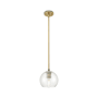 Innovations Lighting Crown Point 6" Wide Mini Pendant Brushed Brass / Clear