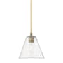Innovations Lighting Crown Point 8" Wide Mini Pendant Brushed Brass / Seedy