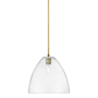 Innovations Lighting Crown Point 12" Wide Pendant Brushed Brass / Clear