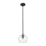Innovations Lighting Crown Point 6" Wide Mini Pendant Matte Black / Clear