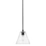 Innovations Lighting Crown Point 8" Wide Mini Pendant Matte Black / Seedy