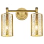Innovations Lighting Crown Point 2 Light 14" Wide Vanity Light with Mercury Glass Shades Brushed Brass
