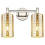 Innovations Lighting Crown Point 2 Light 14" Wide Vanity Light with Mercury Glass Shades Polished Nickel