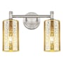 Innovations Lighting Crown Point 2 Light 14" Wide Vanity Light with Mercury Glass Shades Satin Nickel