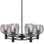 Innovations Lighting Crown Point 6 Light 26" Wide Candle Style Chandelier Matte Black / Light Smoke Deco Swirl