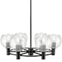 Innovations Lighting Crown Point 6 Light 26" Wide Candle Style Chandelier Matte Black / Seedy
