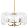 Innovations Lighting Windsor 3 Light 16" Wide Pendant with Clear Ribbed Glass Shade Brushed Brass