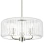 Innovations Lighting Windsor 3 Light 16" Wide Pendant with Clear Ribbed Glass Shade Polished Nickel