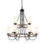 Innovations Lighting Paladin 9 Light 32" Wide Ring Chandelier Matte Black / White