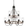 Innovations Lighting Paladin 9 Light 32" Wide Ring Chandelier Matte Black / Clear