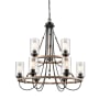 Innovations Lighting Paladin 9 Light 32" Wide Ring Chandelier Matte Black / Seedy