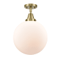 Innovations Lighting Beacon 12" Wide Semi-Flush Ceiling Fixture Antique Brass / Matte White