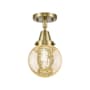 Innovations Lighting Beacon 6" Wide Semi-Flush Globe Ceiling Fixture Antique Brass / Mercury