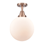 Innovations Lighting Beacon 10" Wide Semi-Flush Ceiling Fixture Antique Copper / Matte White