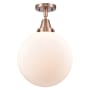 Innovations Lighting Beacon 12" Wide Semi-Flush Ceiling Fixture Antique Copper / Matte White