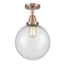 Innovations Lighting Beacon 10" Wide Semi-Flush Ceiling Fixture Antique Copper / Seedy