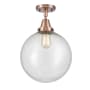 Innovations Lighting Beacon 12" Wide Semi-Flush Ceiling Fixture Antique Copper / Seedy