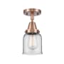 Innovations Lighting Bell 5" Wide Semi-Flush Ceiling Fixture with Bell Shade Antique Copper / Clear