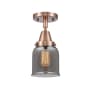 Innovations Lighting Bell 5" Wide Semi-Flush Ceiling Fixture with Bell Shade Antique Copper / Plated Smoke