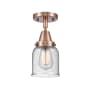 Innovations Lighting Bell 5" Wide Semi-Flush Ceiling Fixture with Bell Shade Antique Copper / Seedy