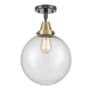 Innovations Lighting Beacon 10" Wide Semi-Flush Ceiling Fixture Black Antique Brass / Seedy