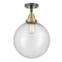 Innovations Lighting Beacon 12" Wide Semi-Flush Ceiling Fixture Black Antique Brass / Seedy