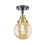 Innovations Lighting Beacon 6" Wide Semi-Flush Globe Ceiling Fixture Black Antique Brass / Mercury