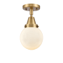 Innovations Lighting Beacon 6" Wide Semi-Flush Globe Ceiling Fixture Brushed Brass / Matte White