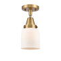 Innovations Lighting Bell 5" Wide Semi-Flush Ceiling Fixture with Bell Shade Brushed Brass / Matte White