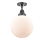 Innovations Lighting Beacon 10" Wide Semi-Flush Ceiling Fixture Matte Black / Matte White