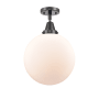 Innovations Lighting Beacon 12" Wide Semi-Flush Ceiling Fixture Matte Black / Matte White