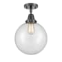 Innovations Lighting Beacon 10" Wide Semi-Flush Ceiling Fixture Matte Black / Clear